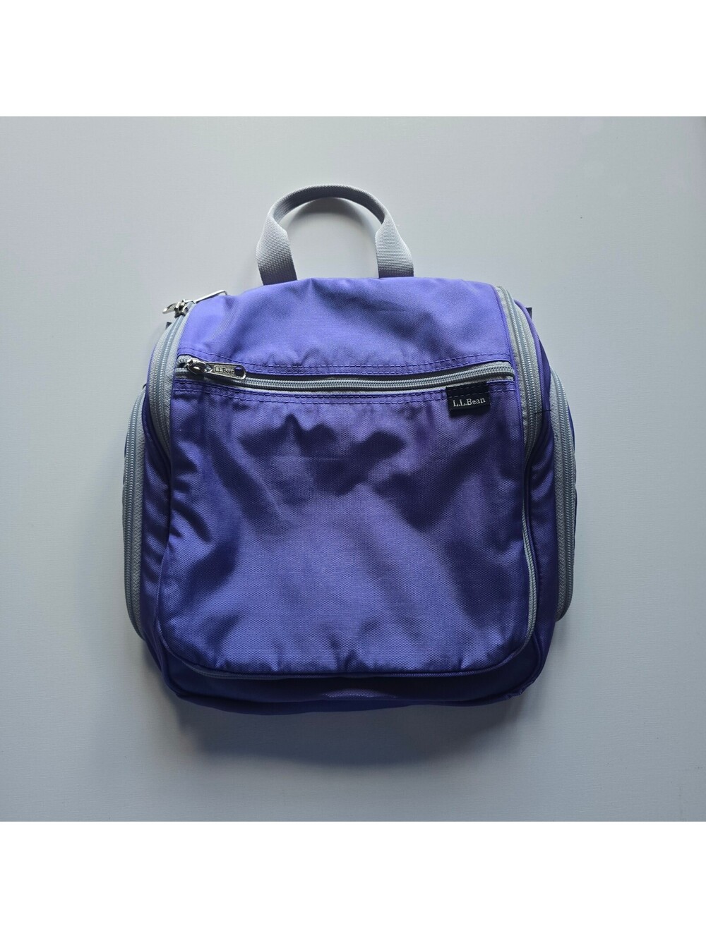 LL Bean Purple Hanging Toiletry Travel Bag Organizer Dopp Kit Water Resistant